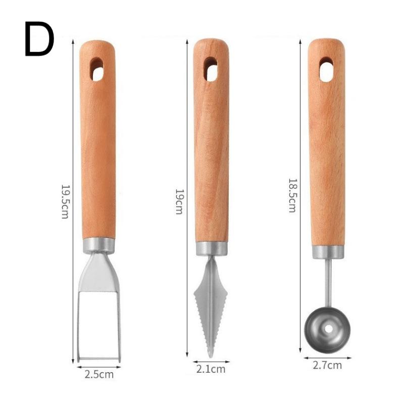 Taglia anguria Lama in acciaio inossidabile Manico in legno Multifunzionale Affetta frutta Utensile da cucina per la casa Taglio a cubetti di melone