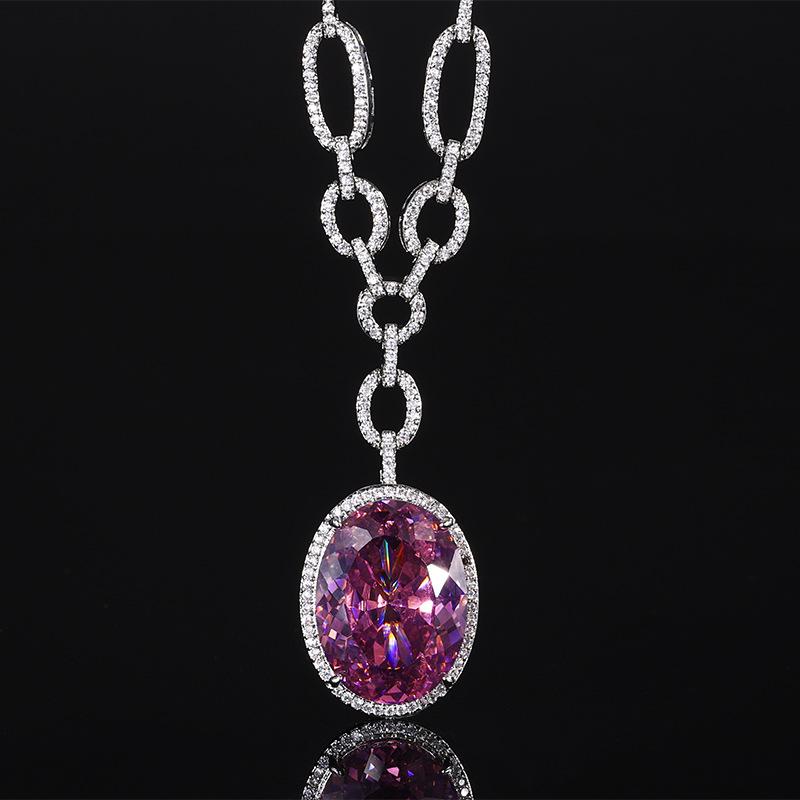 Jewelry Simulation Red Corundum Luxury Inlaid Banquet Pendant Necklace Stone 15 * 20