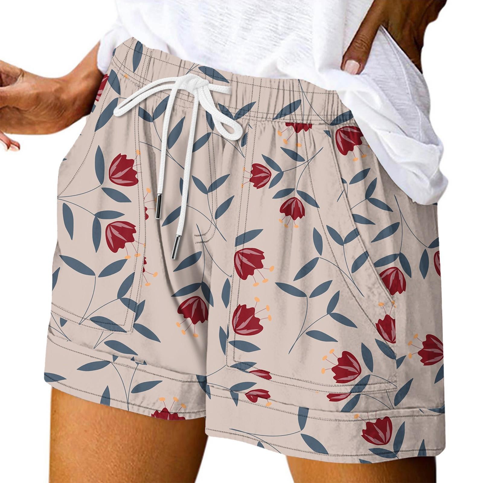 

Женские повседневные летние эластичные пляжные шорты с принтом повседневные шорты XL