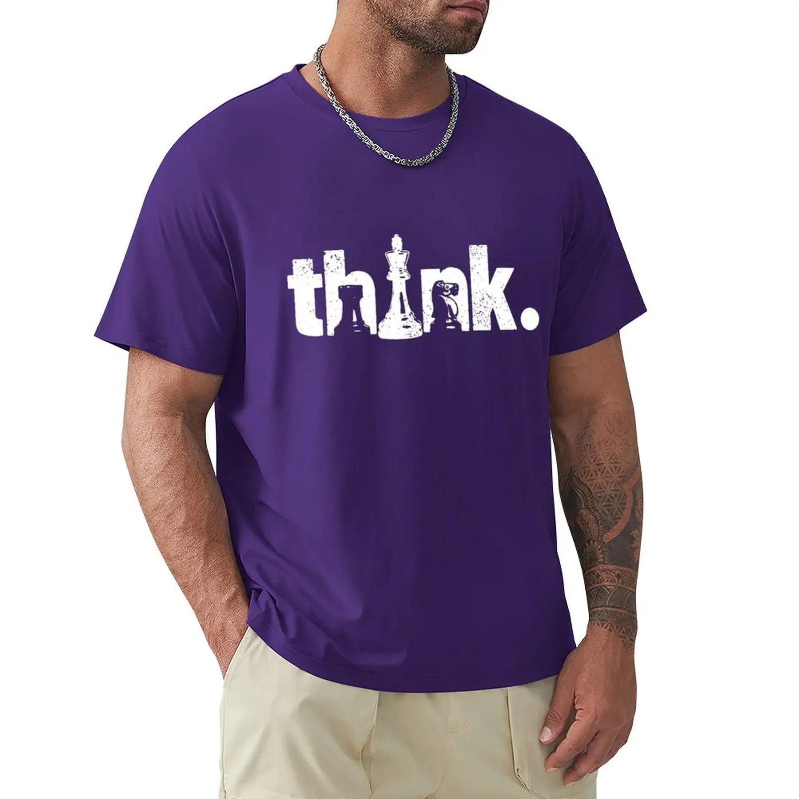 GUOYAN TOP Grappige Schaak Denken Vintage T-shirts Grafisch Katoen Streetwear Korte Mouw Verjaardagscadeaus Zomer Stijl T-shirt Herenkleding 3XL