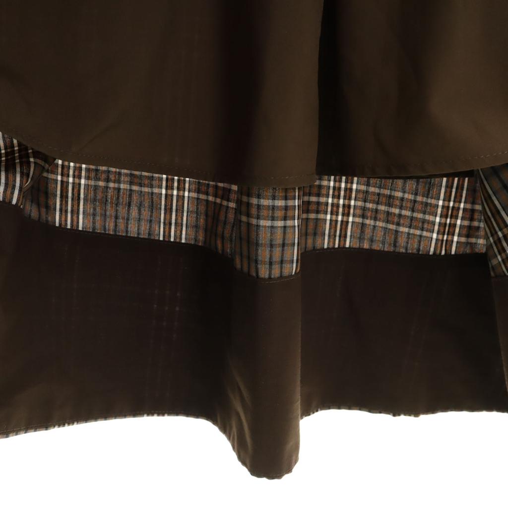 SNIDEL Check Pattern No Sleeve Waist Shirring One Piece F Brown Women Used