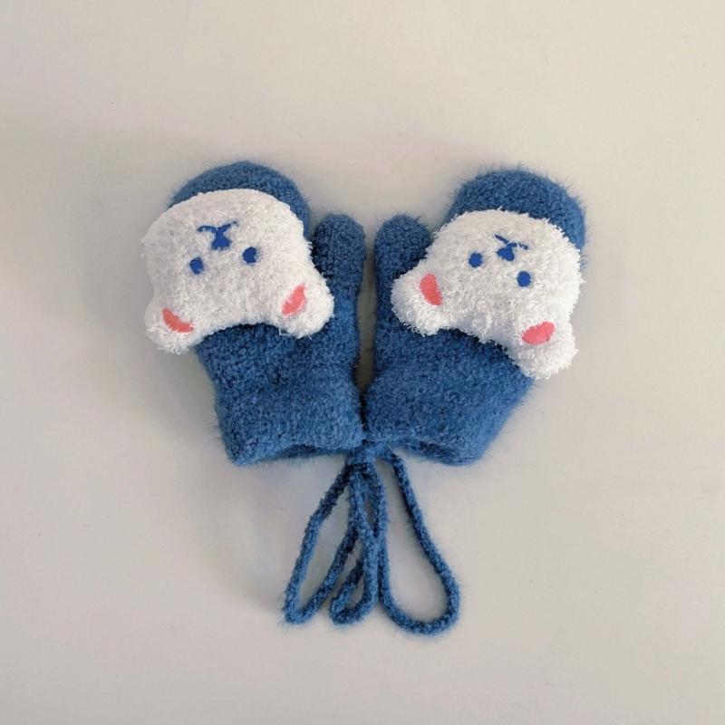 Futrzane Rękawiczki Rękawice Zimowe dla Malucha Dziewczęce Chłopięce Pogrubione Przytulne Ocieplacze na Ręce Wiatroodporne Rękawice Unisex Rękawice z Polaru Koralowego