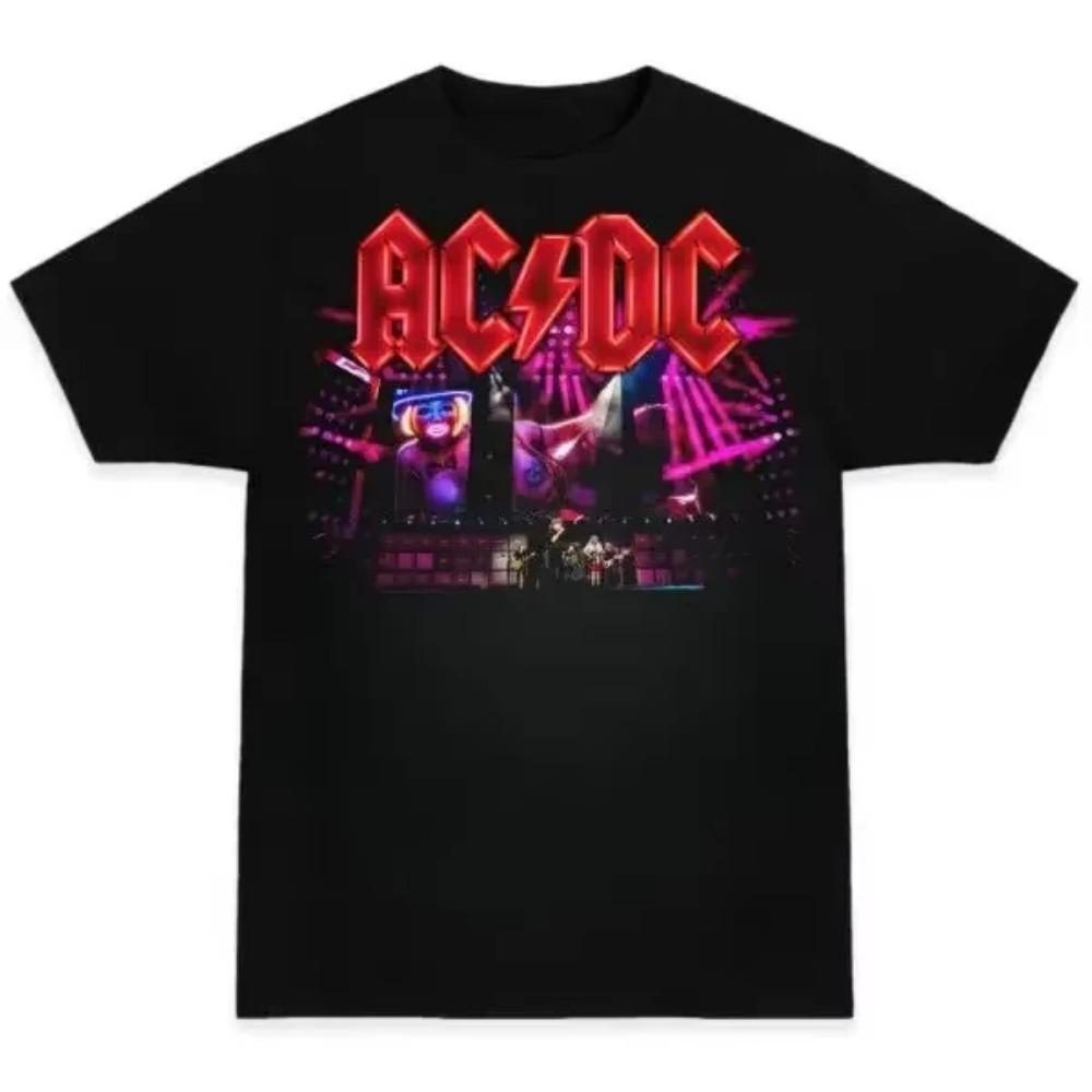 Hot New Trendy ACDC 2025 Men's Summer Graphic Print T-shirt Man Woman Short Sleeved Luxury Tees Clothing Loose Cotton Soft Tops