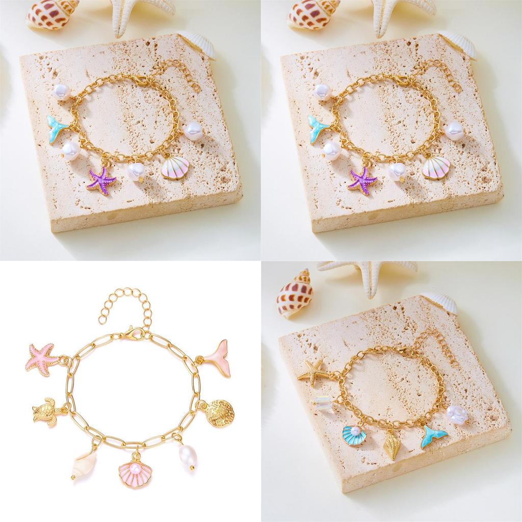 Seashell Beach Bracelet With Alloy Electroplate For Womens Casual Wear