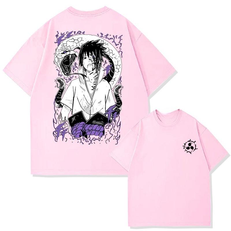 

Аніме Наруто Саске Анімаційні Похідні Бавовняна Футболка З Коротким Рукавом Чоловіча та Жіноча Літній Тренд Вільна 3XL