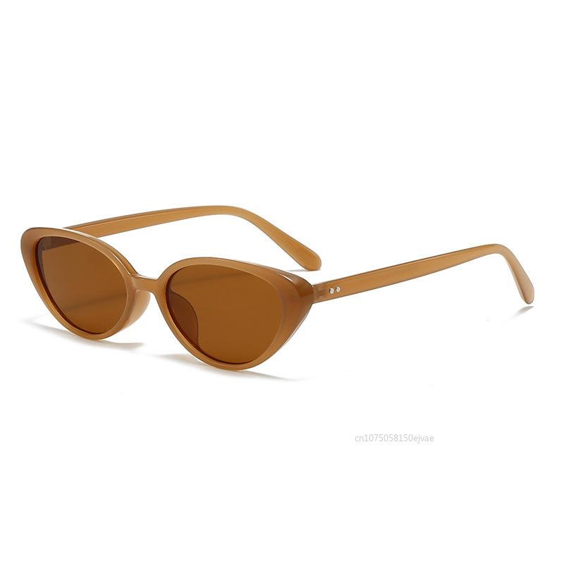 

Cat S Eye Flat Mirror Anti Blue Light Glasses For Women Men Fashion Retro Rivet Decoration Brown Uv400 Sunglasses
