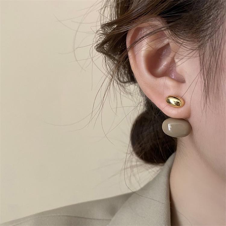 Retro Red Bean Two-Way Earrings: Elegant & Versatile Fashion Ear Studs