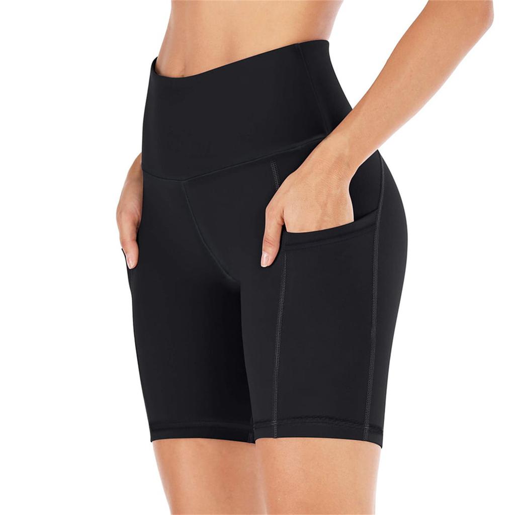 Women'S Seamless Knitted Color Buttocks Shorts Breathable High Elastic Sports Running Yoga Pants