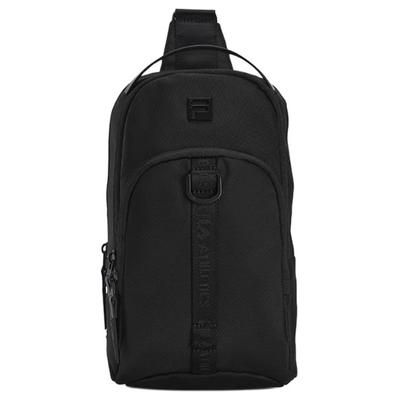Fitness Series Simple Versatile Front Logo Fabric Chest Bag Men Bags Deep-Black A13M531102FBK