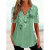 Travel New Women'S Retro Printed Shirt Casual Spring And Summer Breathable Cool Sexy Daily Date Short Sleeved T-Shirt Top