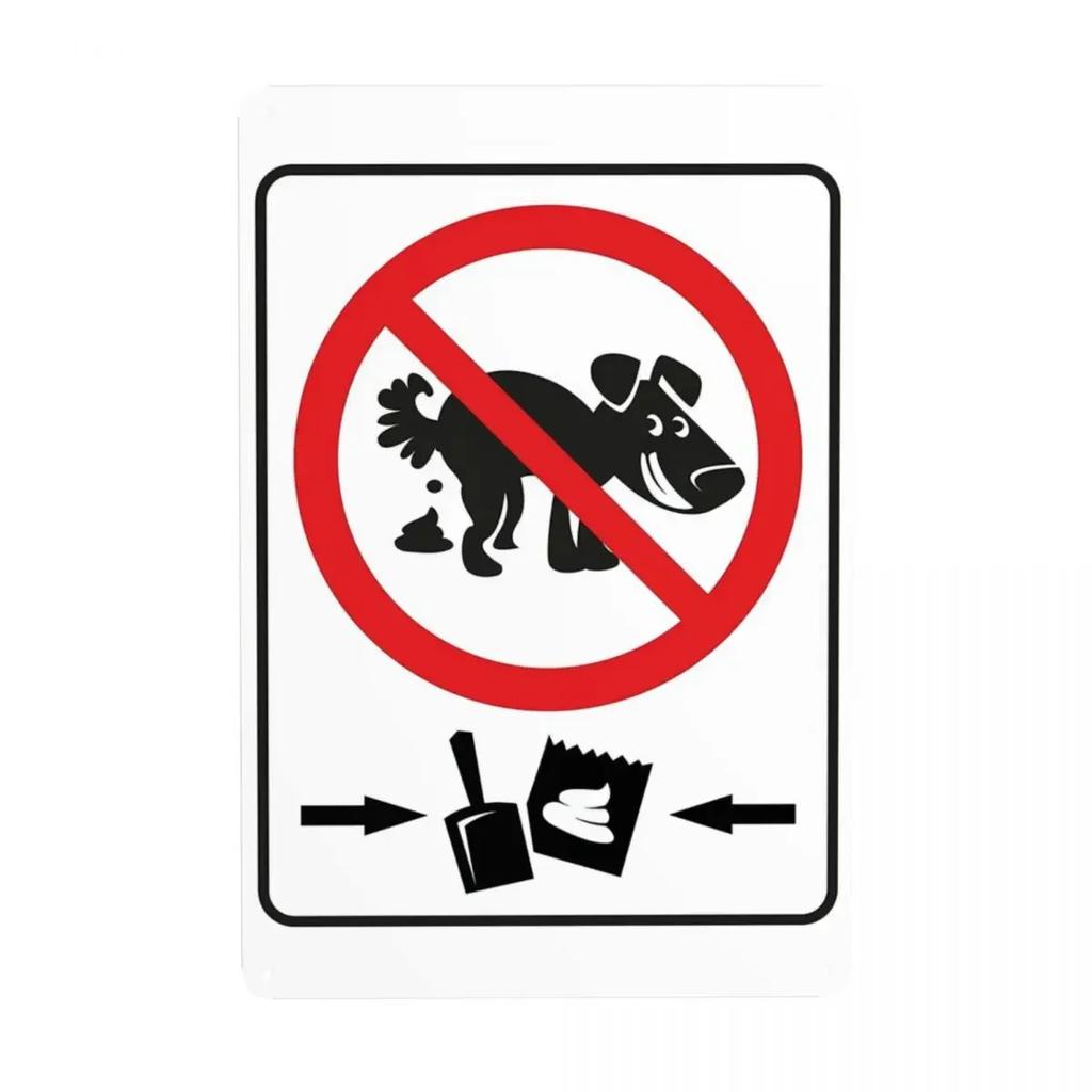 NO Dogs Allowed Metal Tin Sign Retro No Dog Poop Sign Tin Decorative Signs Plaques Club Cafe Restaurant Man Cave Bar Metal Plate