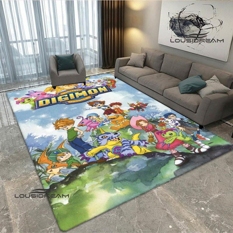 3D Digimon Cartoon Printed Carpet Non-slip Carpet Yoga Mat Carpets for Living Room Area Rug Home Bedroom Decor Birthday Gift