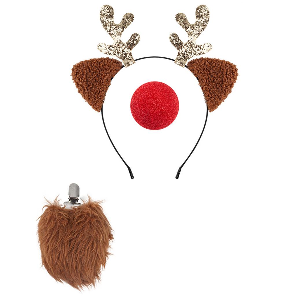 Elastisches Weihnachts-Stirnband-Set Neujahr Kinder Haarreif Kreativer Kopfschmuck für Weihnachtsfeiern