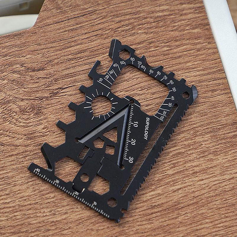 1/2/5 Pezzi Carta Utensile EDC 18-in-1 Acciaio Inossidabile 420 Multifunzione Apribottiglie/Lattine Portachiavi Cacciavite Chiave Inglese Carta