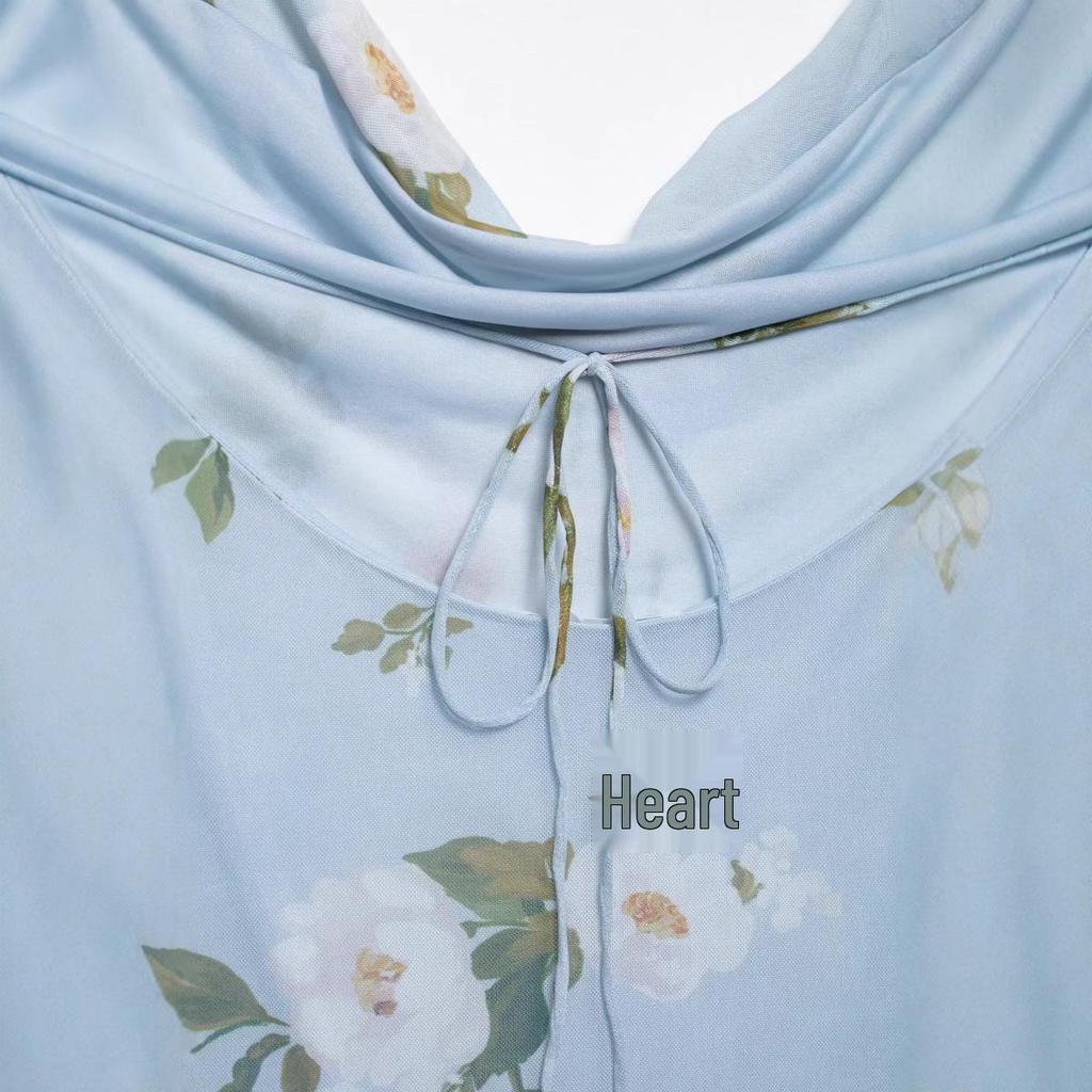 2025 Frühling Damen Europäischer & Amerikanischer Stil Seidendruck Kurzes Kleid