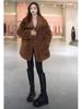 Autumn/Winter 2025 Women's Mid-Length Fleece-Lined Lambswool Reversible Fur Coat