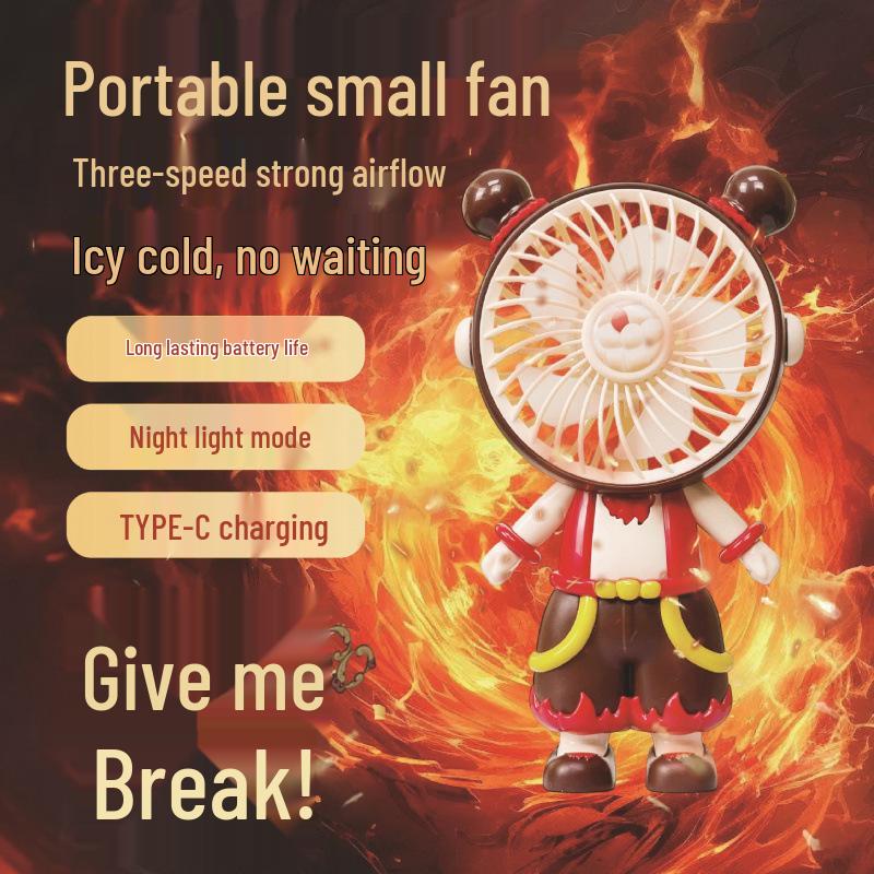 Cartoon Portable Mini Handheld Electric Fan for Kids and Students Default