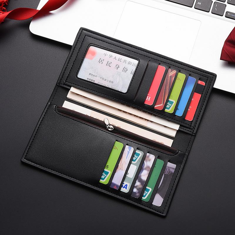 Vintage Ultra-Thin Men's Long Wallet: Multi-Card Slot with Zipper, Soft Leather Clutch Bag