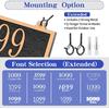 Hanging Address Plaque - House Number Sign for Outside, Mailbox, Lamp or Light Post, Yard Metal With Two Hooks - 9.8 x 6.8 Inch