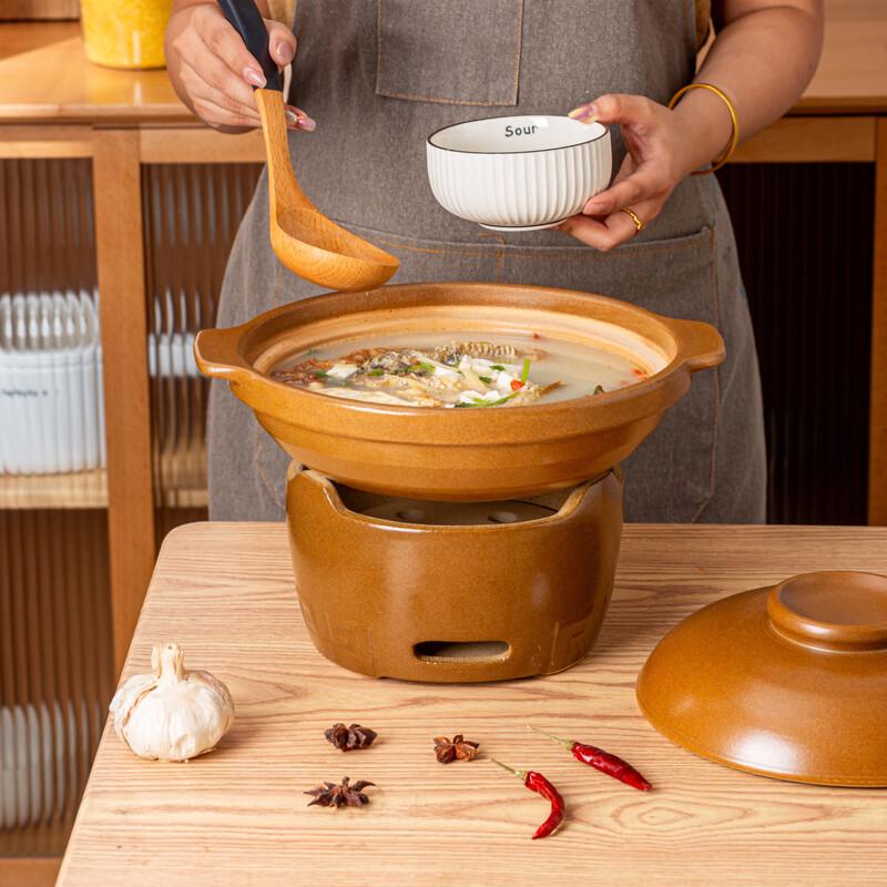 ZISIZ Unglazed Clay Pot for Hot Pot & BBQ