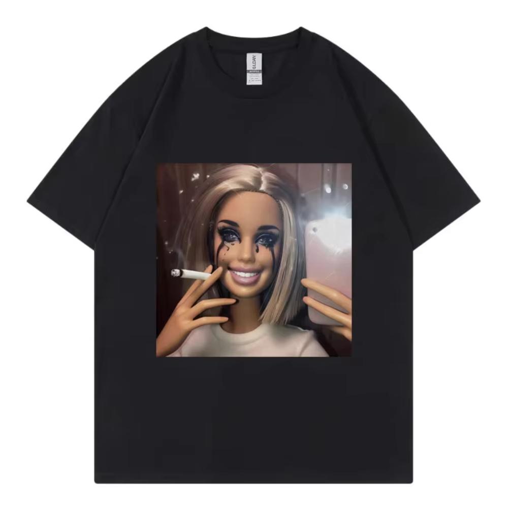 

What Is Love Funny Disgusting Doll Face Meme Tshirt Gothic Fashion Short Sleeve Tshirt Unisexs Women Casual Oversized T Shirts 2XL
