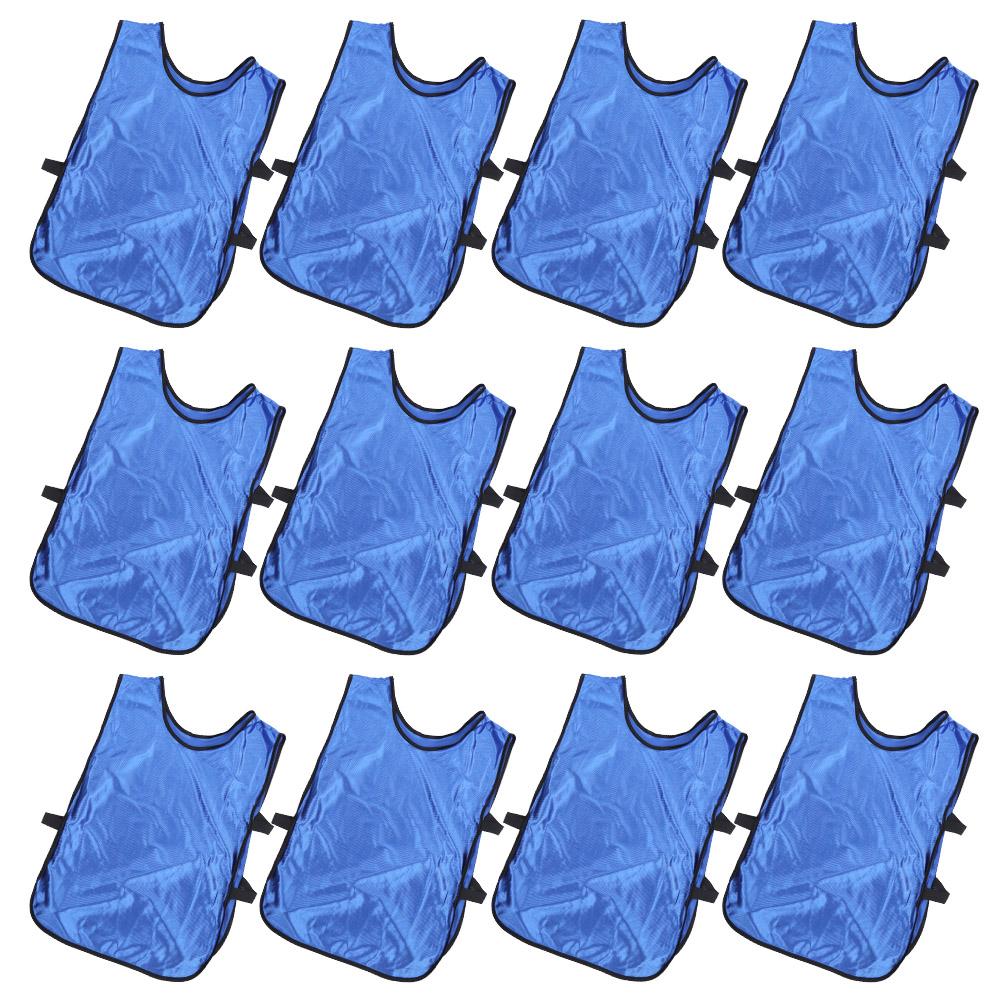 12 pcs Gilet d'entraînement adulte Doux pour la peau Débardeurs d'entraînement d'équipe Taille unique pour Football Basket-ball Sports