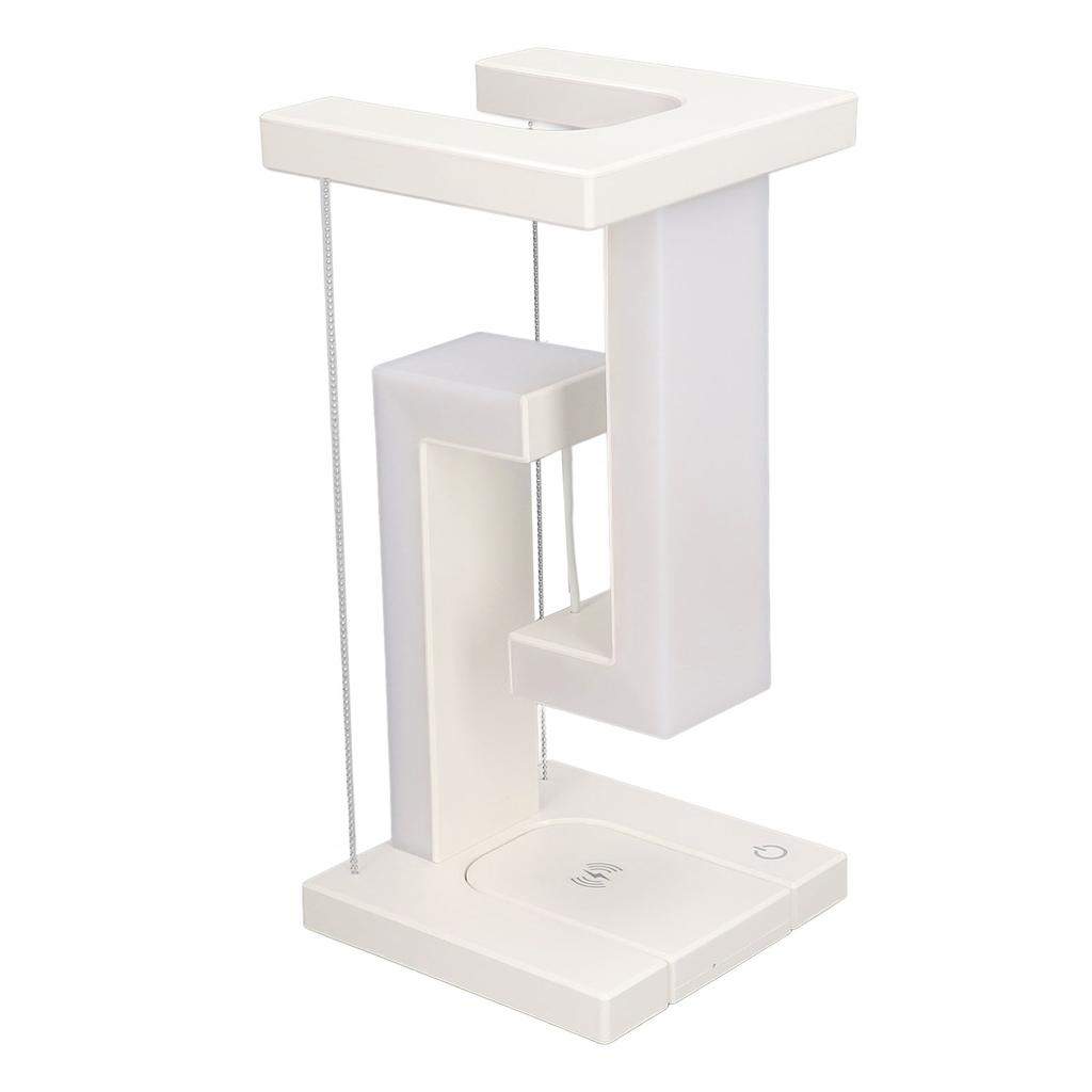 Magnetic Levitation Night Light 3 Gears Touching Switch LED Table Lamp with Phone Wireless Charging White