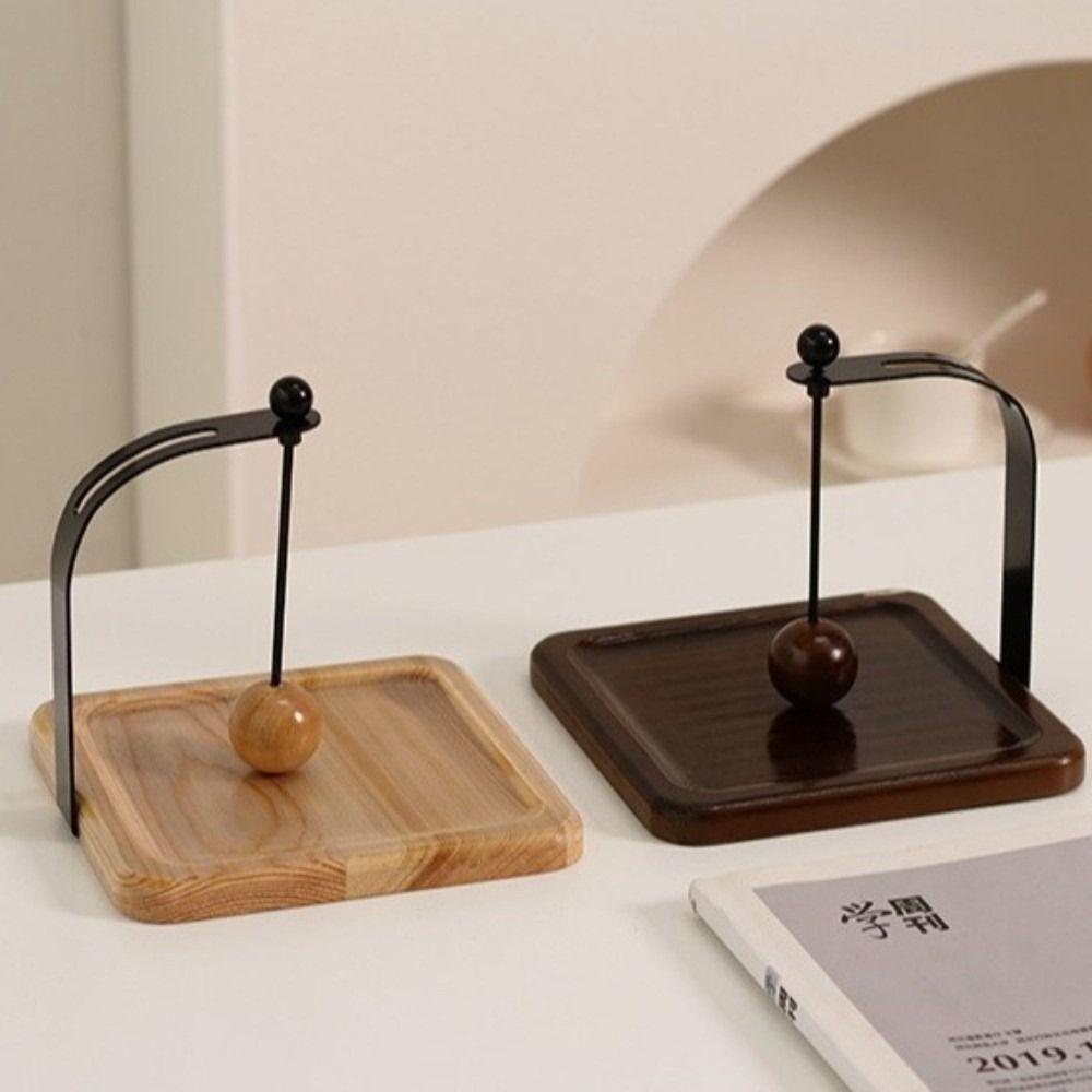 Solid Wood Cafe Napkin Holder Creative Flat Serviette Dispenser Square Base Party Decor Napkin Display Rack Tabletop