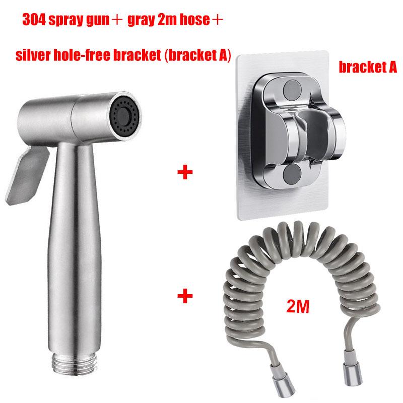 Portable Bidet Toilet Sprayer Stainless Steel Hand Held Spray Toilet Shower Wc Dual Control Angle Valve Bathroom Accessories