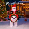 5.91FT Inflatable Toy Santa Claus Ride Polar Bear Xmas Yard Lawn Party Decoration with LED Lit Christmas Home Supplies Ornaments