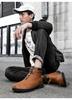 Men's High-Top Martin Boots: Autumn-Winter Thick Sole for Mountaineering, Work, and Outdoor Activities