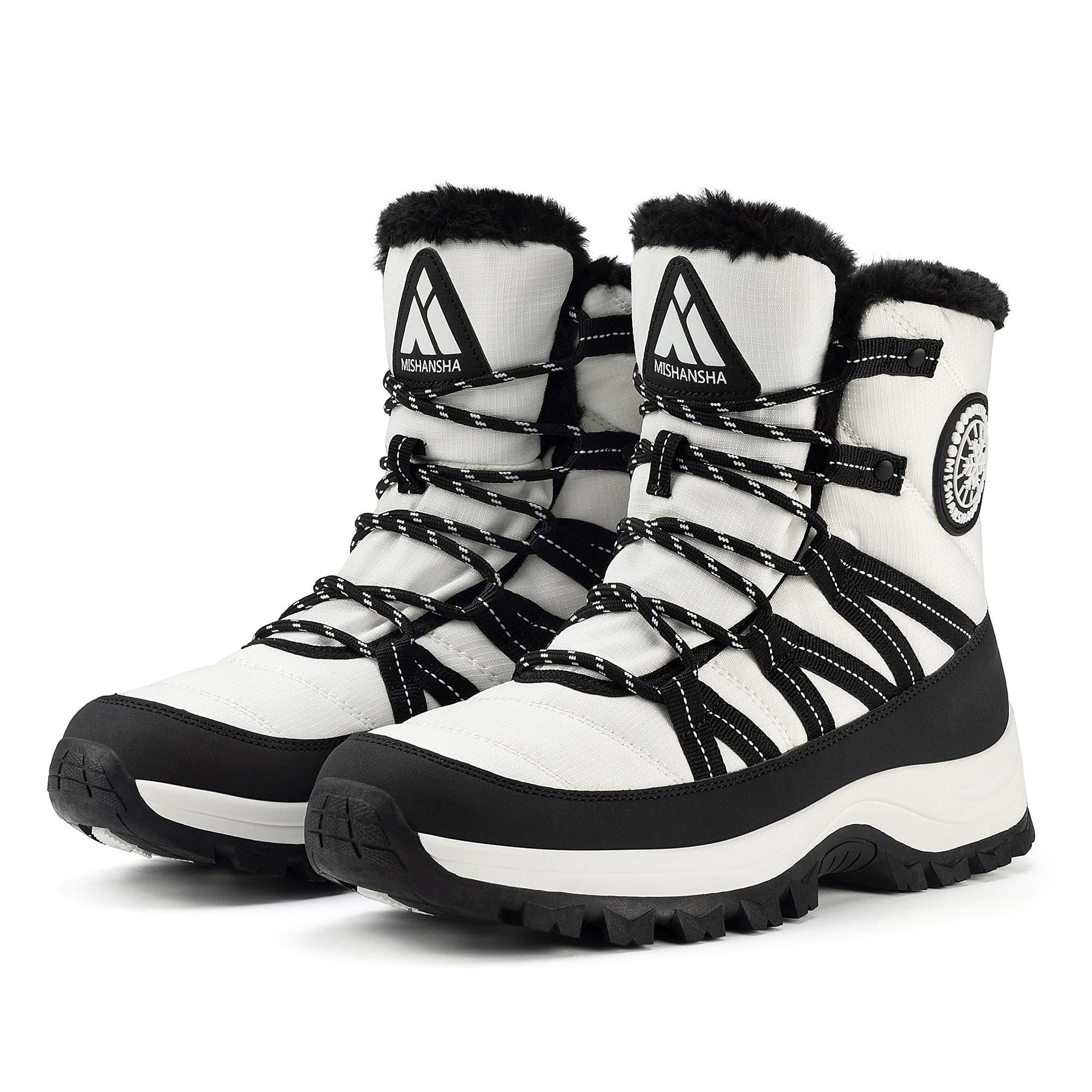 Mishansha Snow Winter Perfect for Outdoor and Snow Women s Boots, Warm, Fleece-Lined, Non-Slip, Boots, Warm, Commuting, Activities, Play.