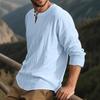European and American Men's Casual Loose Long-sleeved T-shirt Beach Shirt