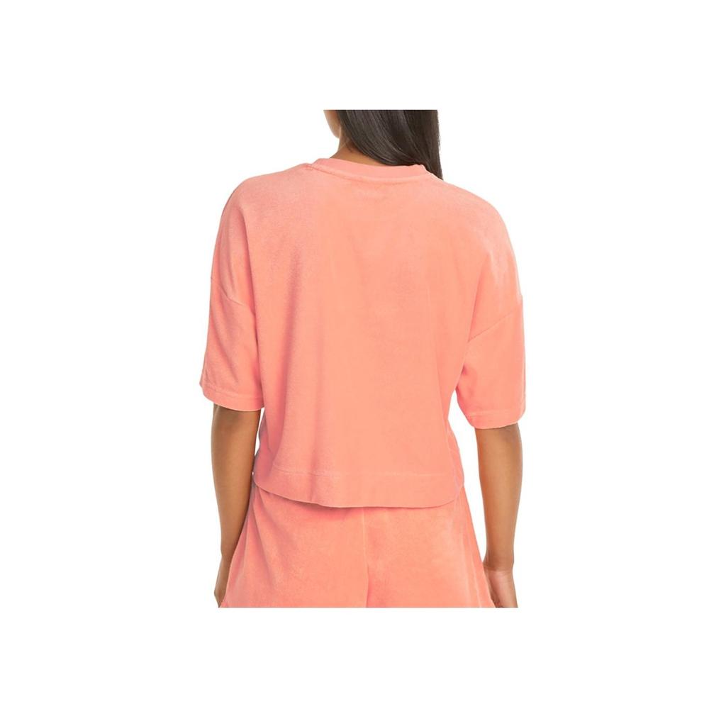 Puma Solid Color Casual Short Sleeve T-Shirt Women Tops Pink 535301-28