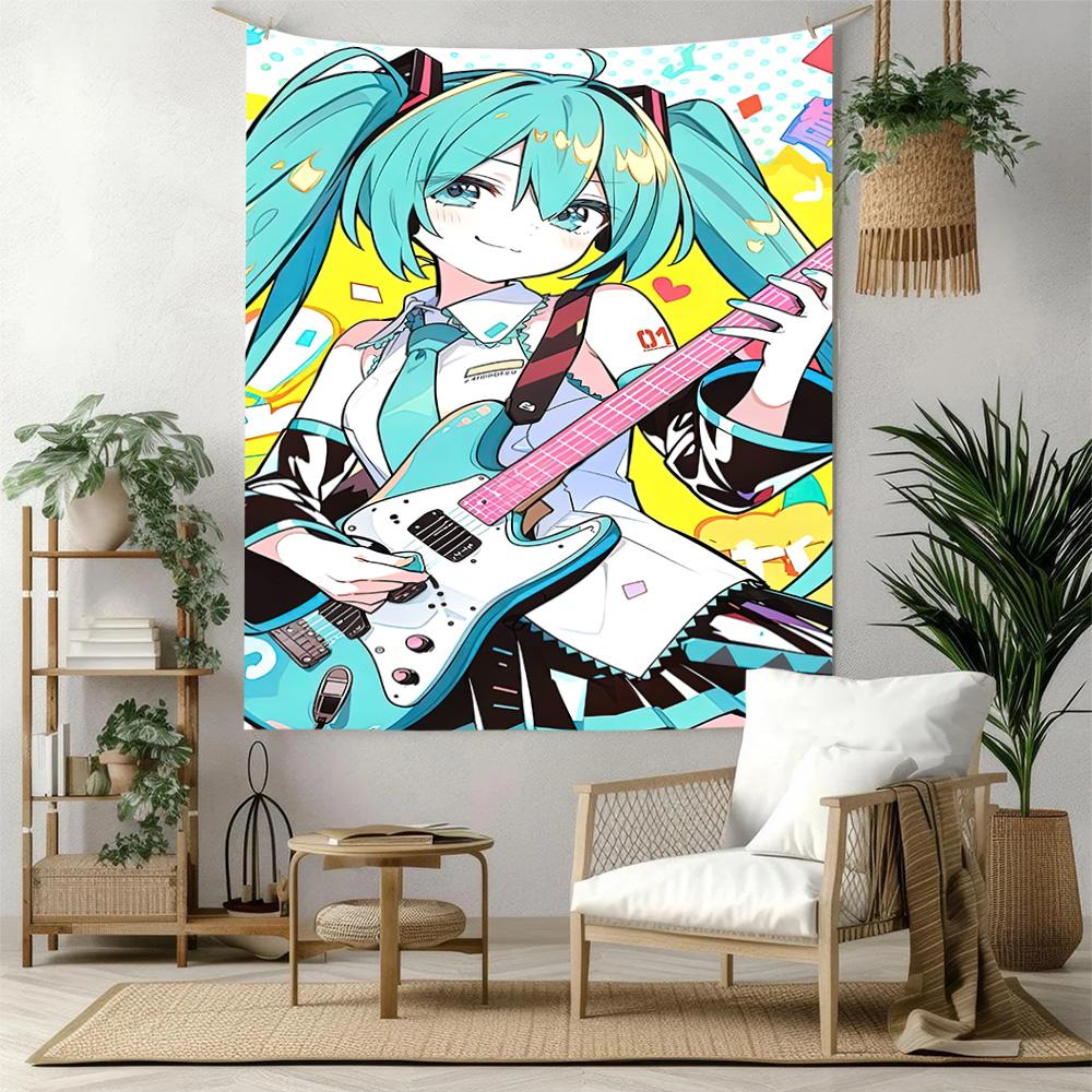 Hatsune Miku Wall Decor Tapestry Art For Pet Memorial Birthdaywedding Party Backdrop Family Gift