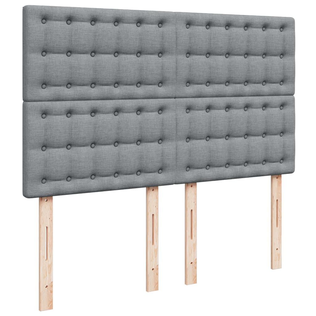 Vidaxl Letto Continentale Con Materasso, Grigio Chiaro, Tessuto, 140X190Cm