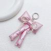 Y2K Korean 3D Bowknot Keychain Fashion Leather Pearl Bow Keyring Creative Key Holder Bag Pendant Handbag Charm For Girl Gifts