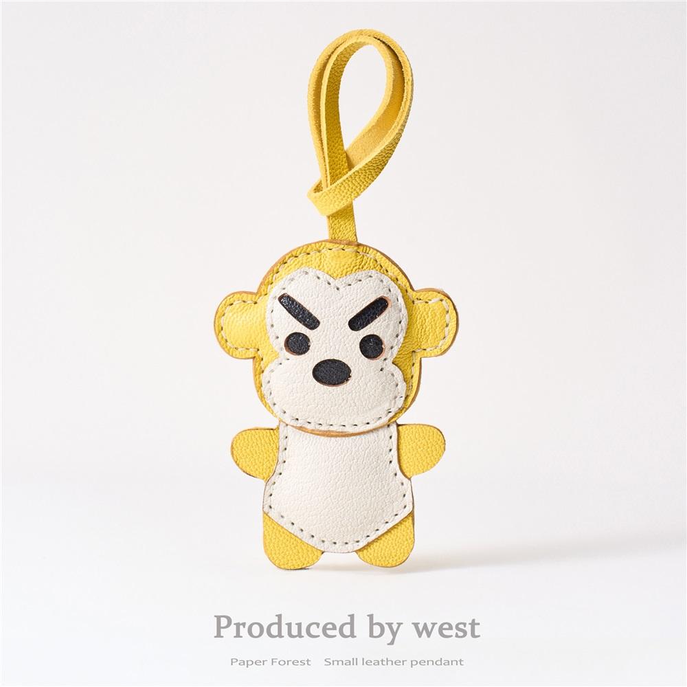 

Сумка Милый Обезьянка из Натуральной Кожи Кожаный Аксессуар Рюкзак Брелок Кукла Шарм жёлтый