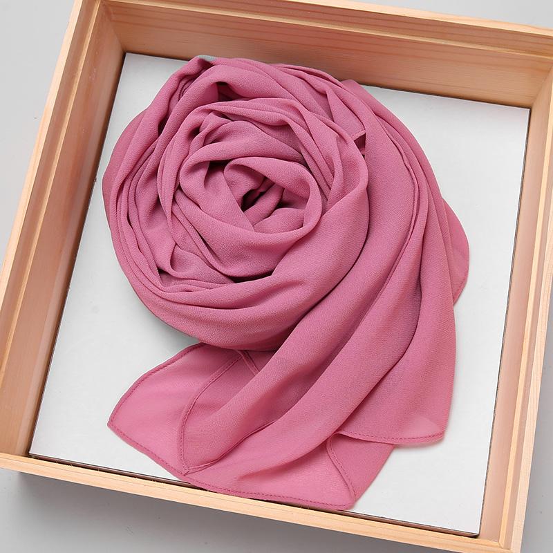 Big Size Long Hijab Premium Heavy Chiffon Scarf Malaysian Muslim Hijab Long Shawl Plain Wraps Tudung Bawal 2M*72CM