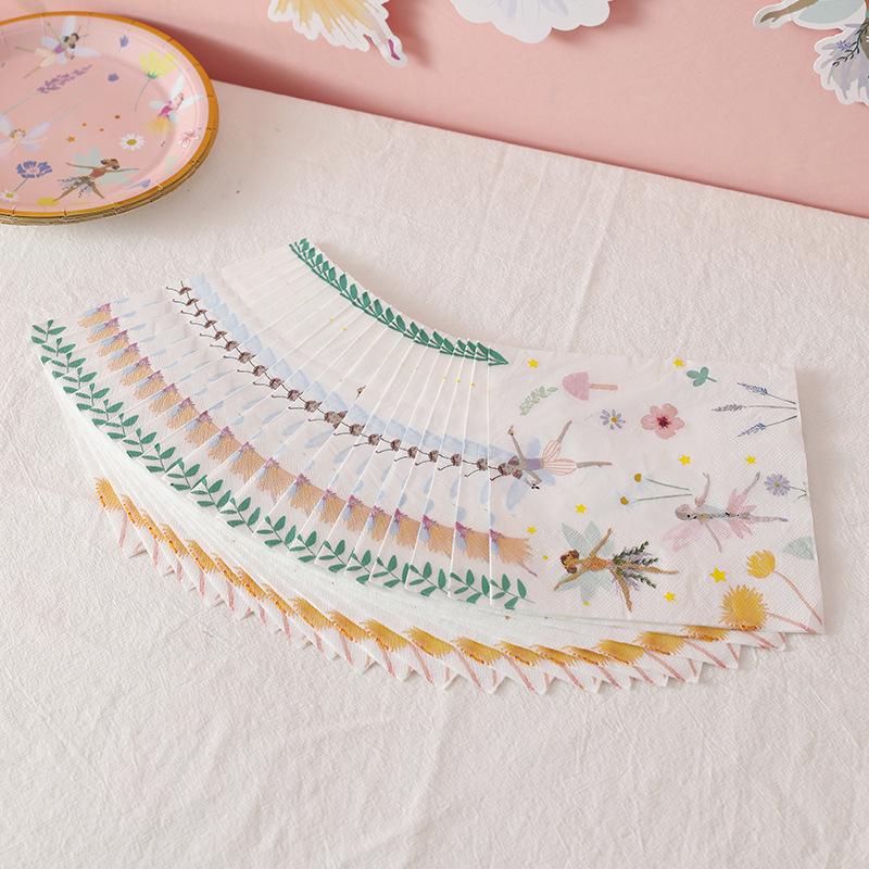 Cute Dreamy Flower Fairy Party Tableware Set - Plates & Decorations