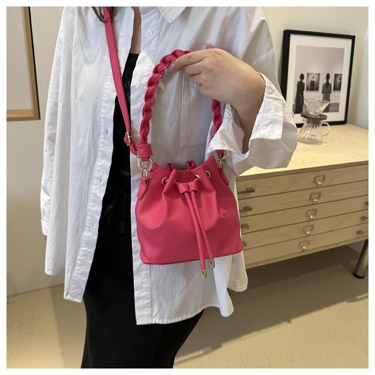 Fashionable Pu Leather Bucket Bag For Women Trendy Spring Summer Shoulder Bag