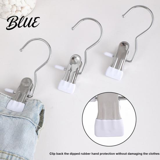 Clothespin-style Hanger Clip Rubber Coating Hook Soft Metal Clothespin 10Pcs Space-Saving Clothes Storage Durable