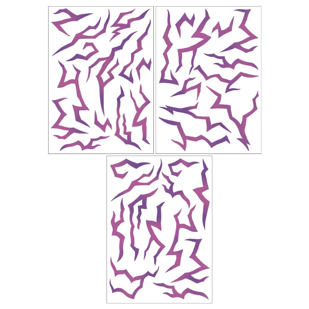 3Pcs Purple Demon Energy Pattern UV Glow Tattoos Glowing Tattoo Sticker Rave Parties 3Pcs