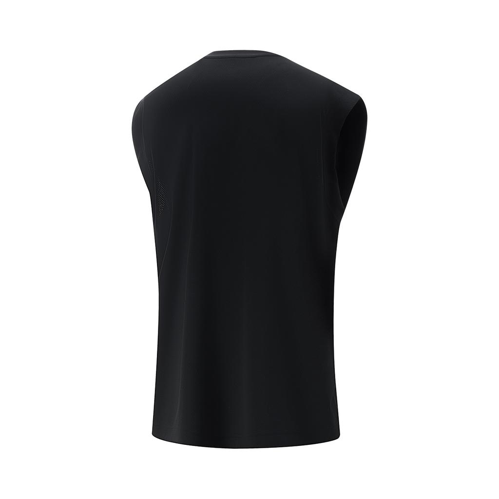 Li Ning Anti-Five Series Simple Versatile Loose Fit Round Neck Letter Sports Vest Men Tops Black AVSV067-3
