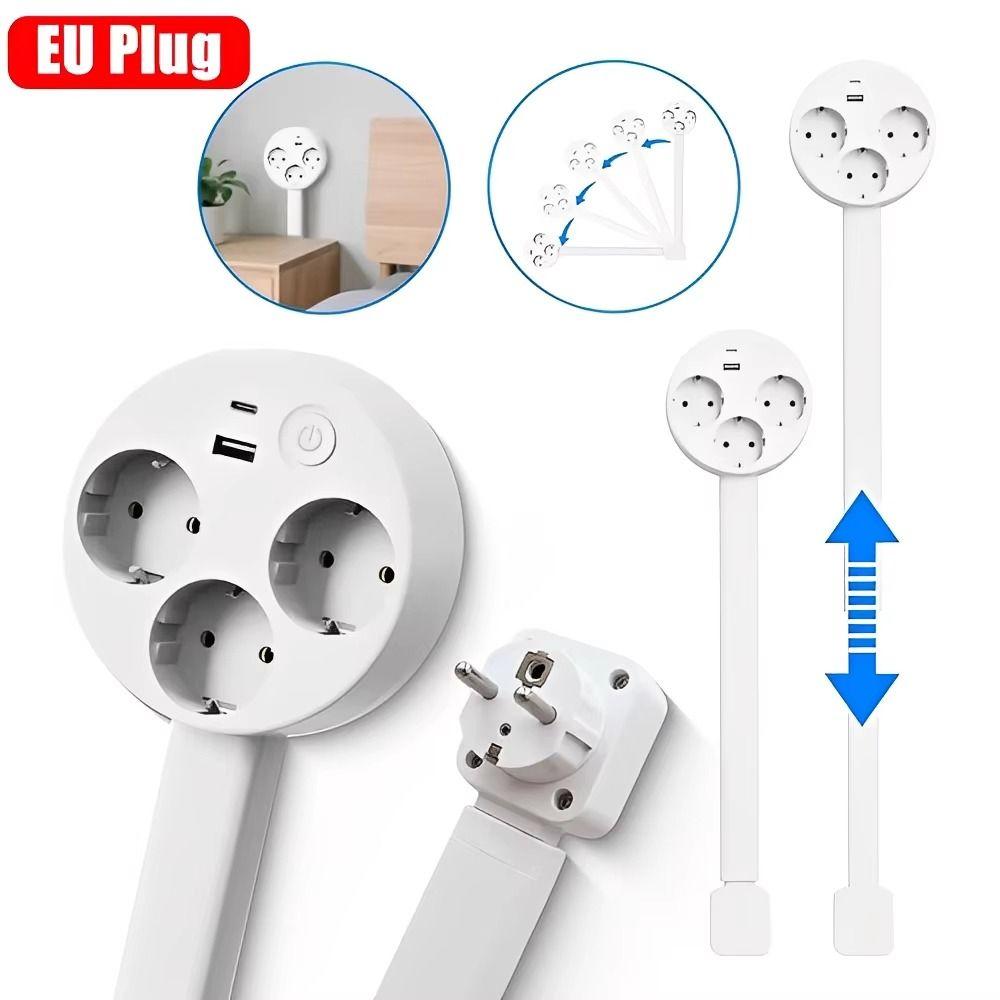 Flat Plug Power Outlets Extender Adjustable Length Wall Outlet Expander  Behind Desk