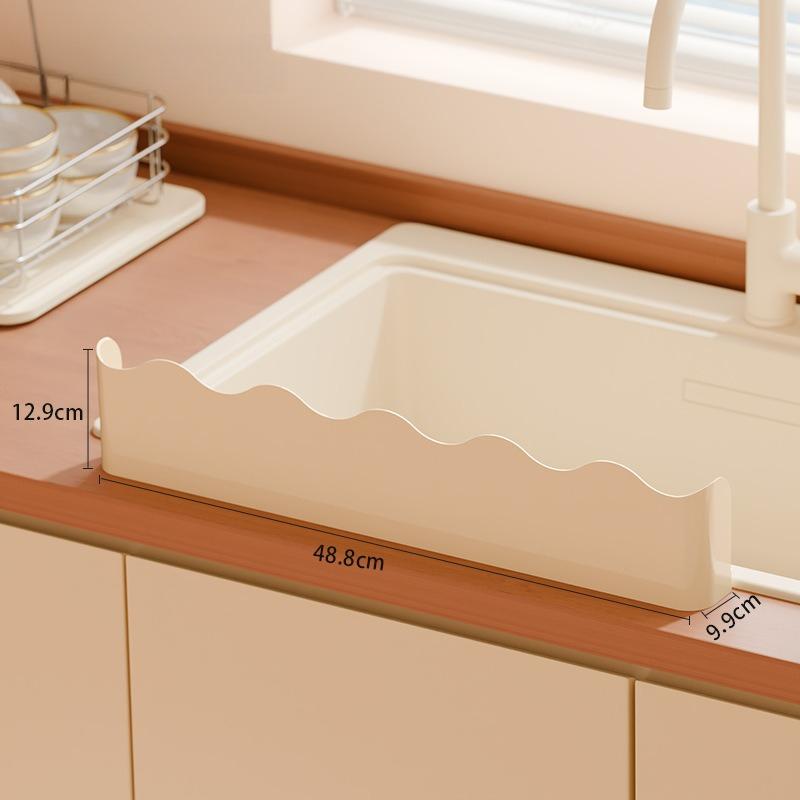 

Waterproof Sink Edge Strip - Anti-Splash Guard for Kitchen Counter & Bathroom Basin - Easy To Install Faucet Baffle