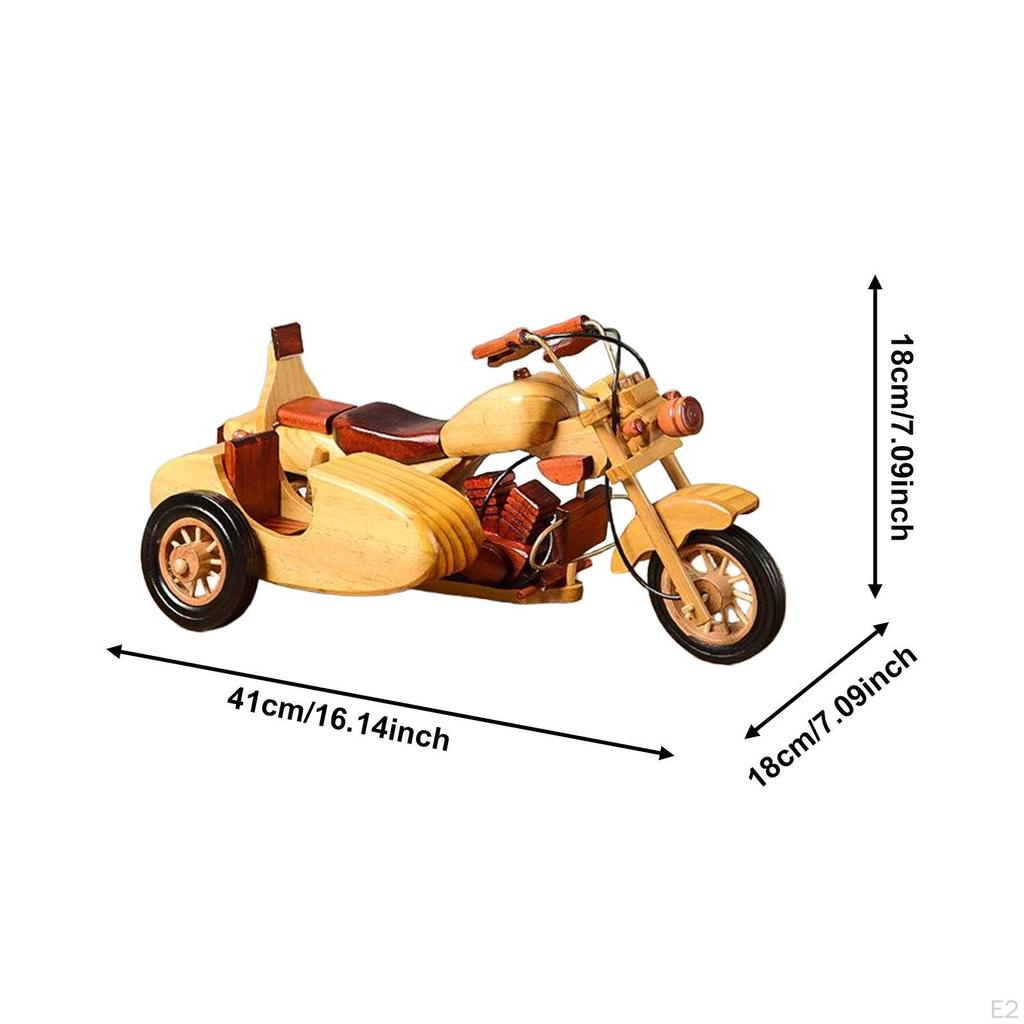 Wood Motorcycle Model Collectible Home Decoration Collectibles Vintage Design Motorbike Sculpture