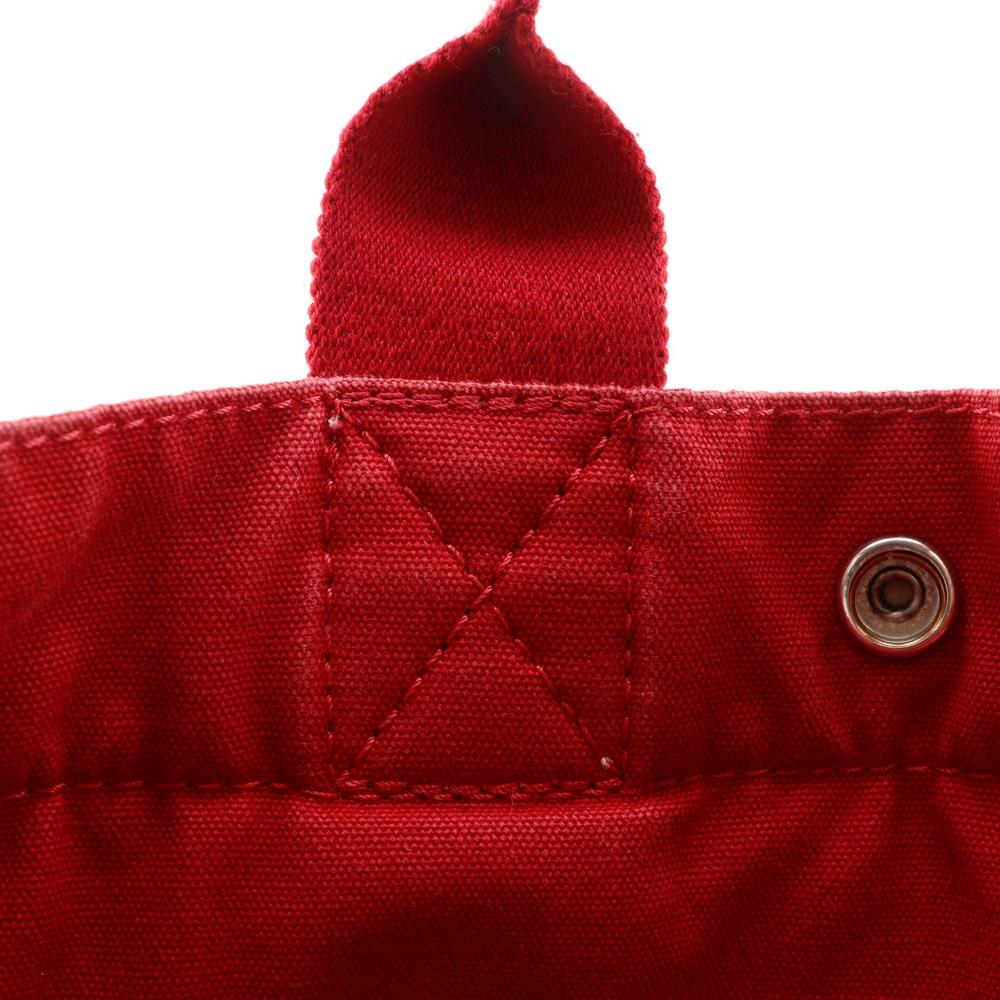 HERMES Deauville PM Handbag Red canvas Women Used