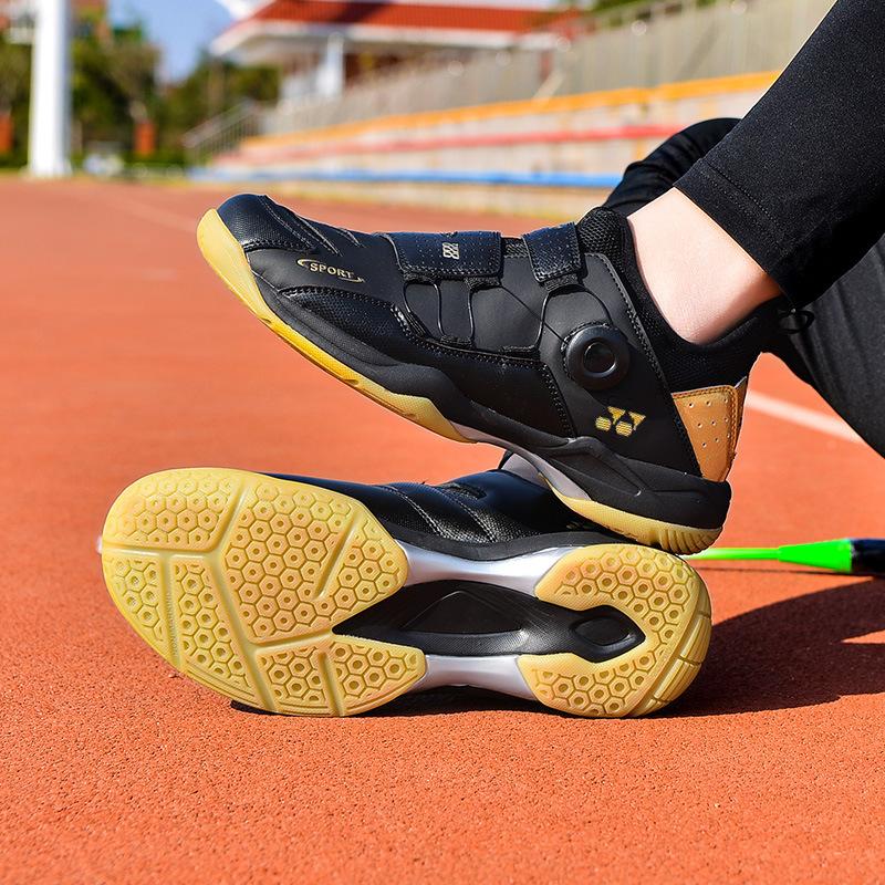 Badminton shoes men's and women's new spring and summer rotating button table tennis shoes children's students youth competition training