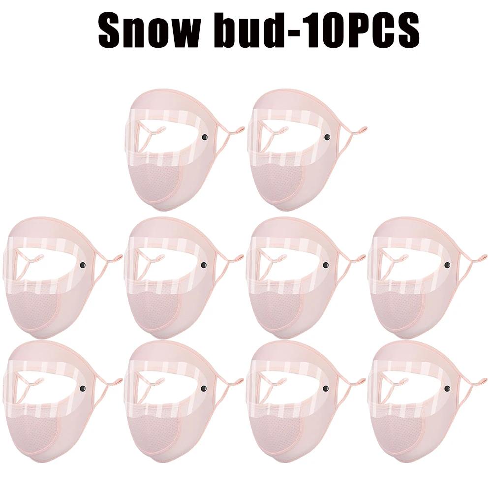 UV Protection Black White Double Lenses Full Face Sunscreen Mask Cool Breathable Thin Ice Silk Mask Outdoor Riding Goggles Mask